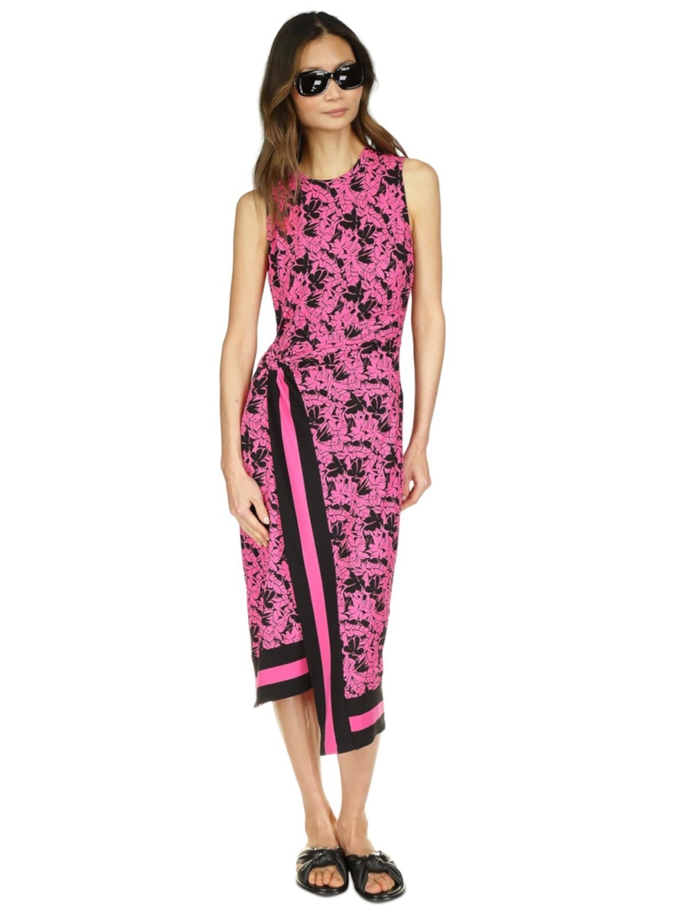 🆕 Michael Kors Faux Wrap Midi Dress Size Small